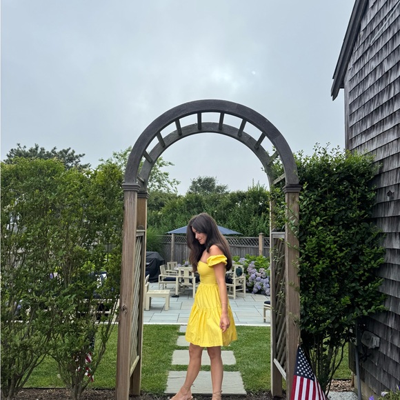 STAUD Yellow Ruffled Smocked Sundress - Picture 3 of 3